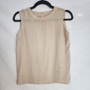 Lord and Taylor Petites Size 2 100% Silk Cream Shell Tank Top